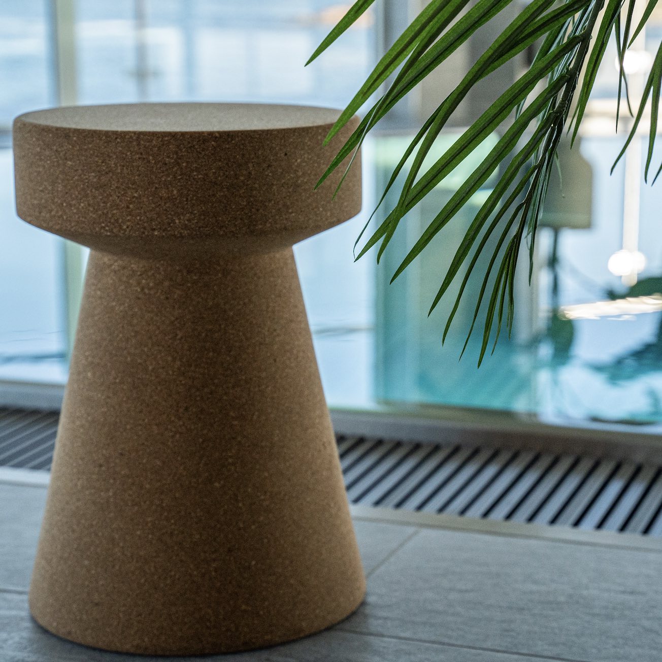 Cork Stools by the Pool – Sustainable Pool Furniture for Hotels, Spas and Private Spaces