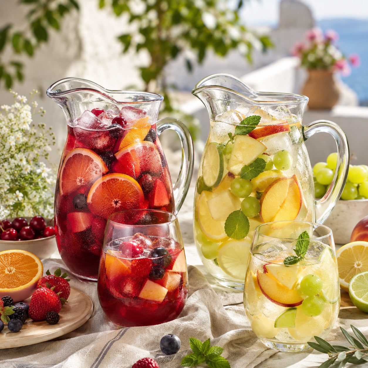 Red and White Sangria – Two Fresh Drinks for Summer Gatherings