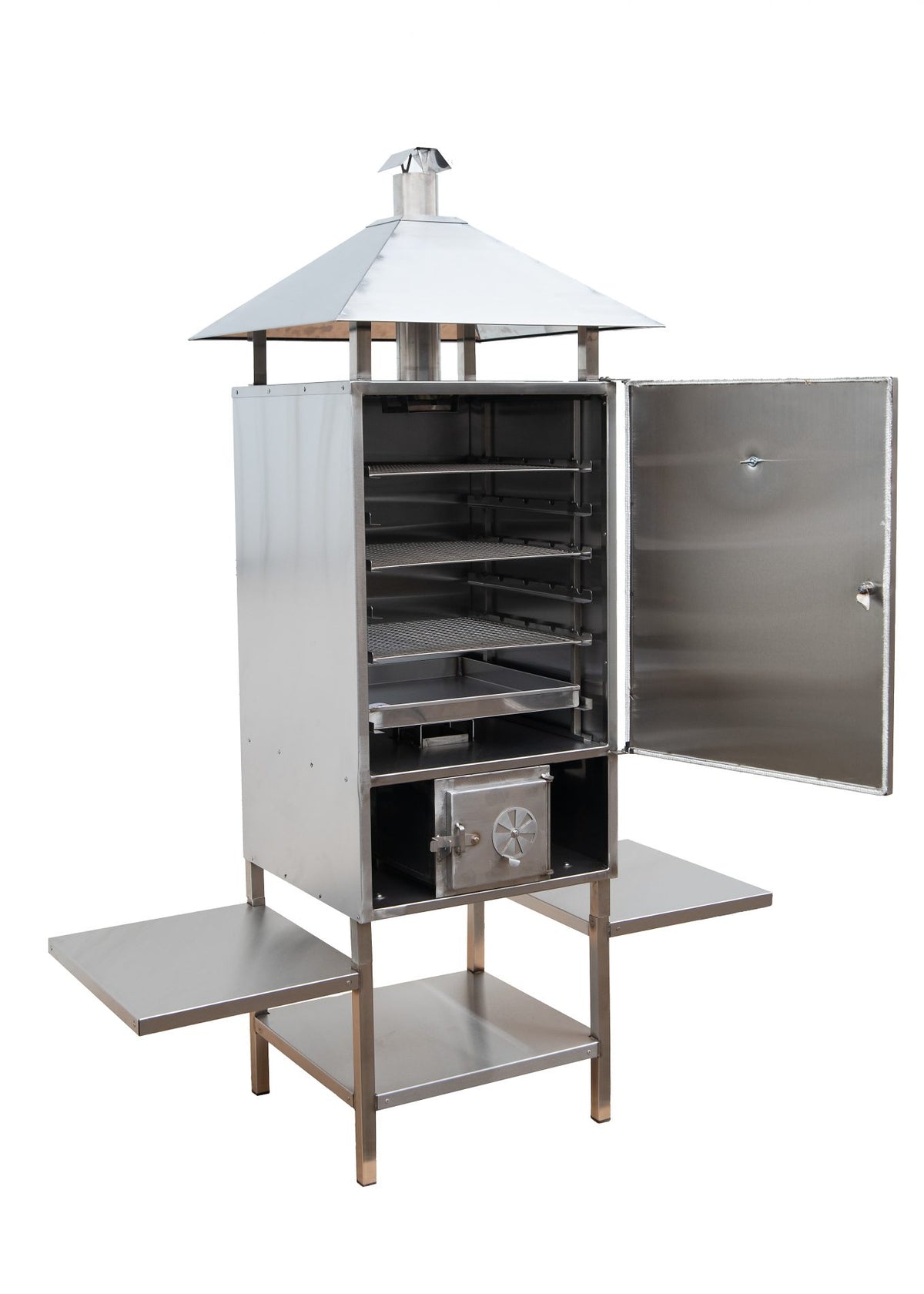 Räucherei - ABAS 200L mit Dach und Regalen Edelstahl
