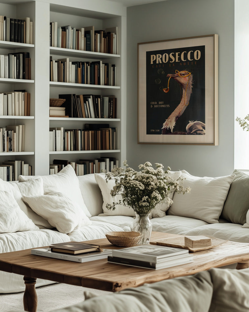 Art Deco Prosecco Wall Art Of An Ostrich Poster