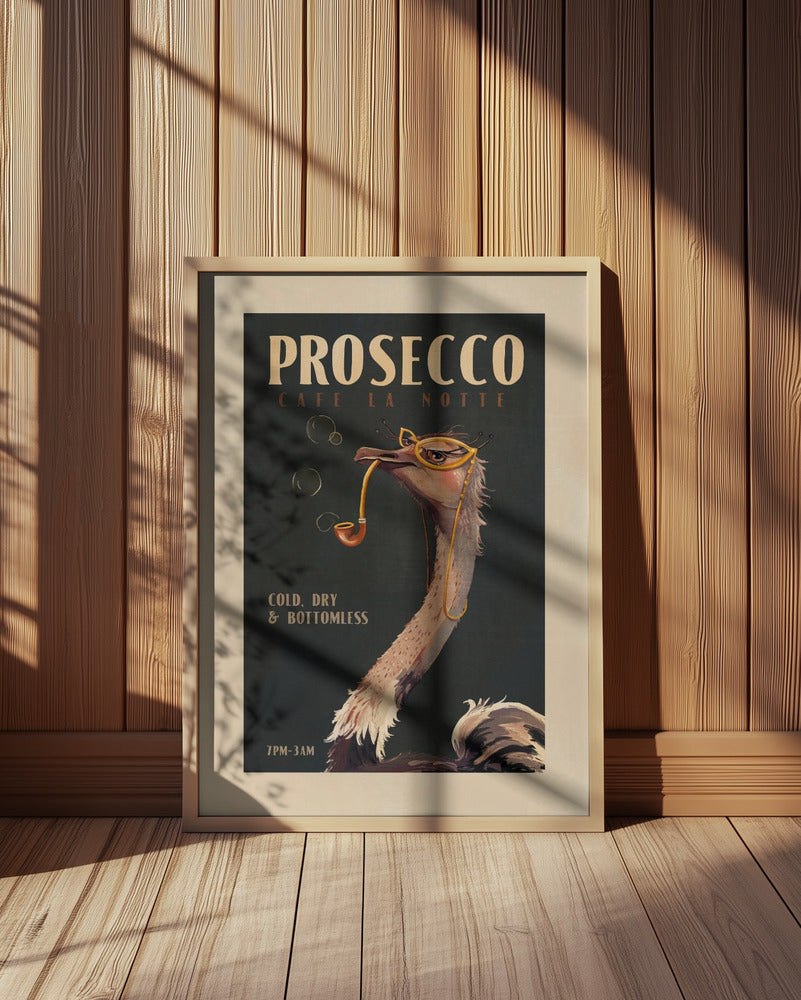 Art Deco Prosecco Wall Art Of An Ostrich Poster