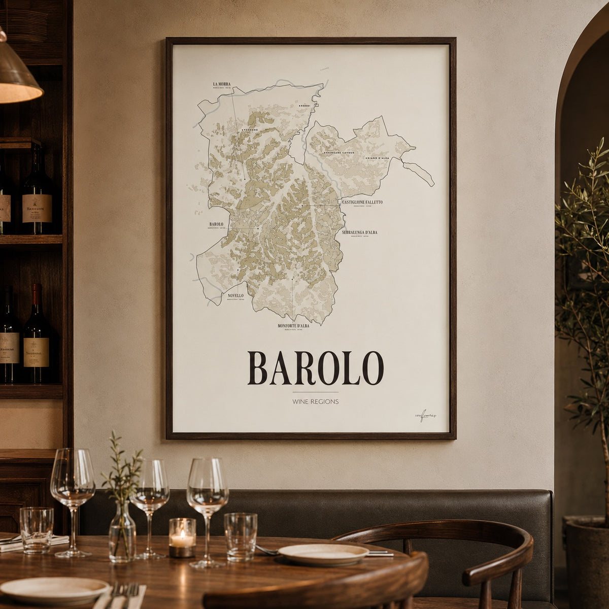 Mappa dei vini del Barolo – vigneti e paesi