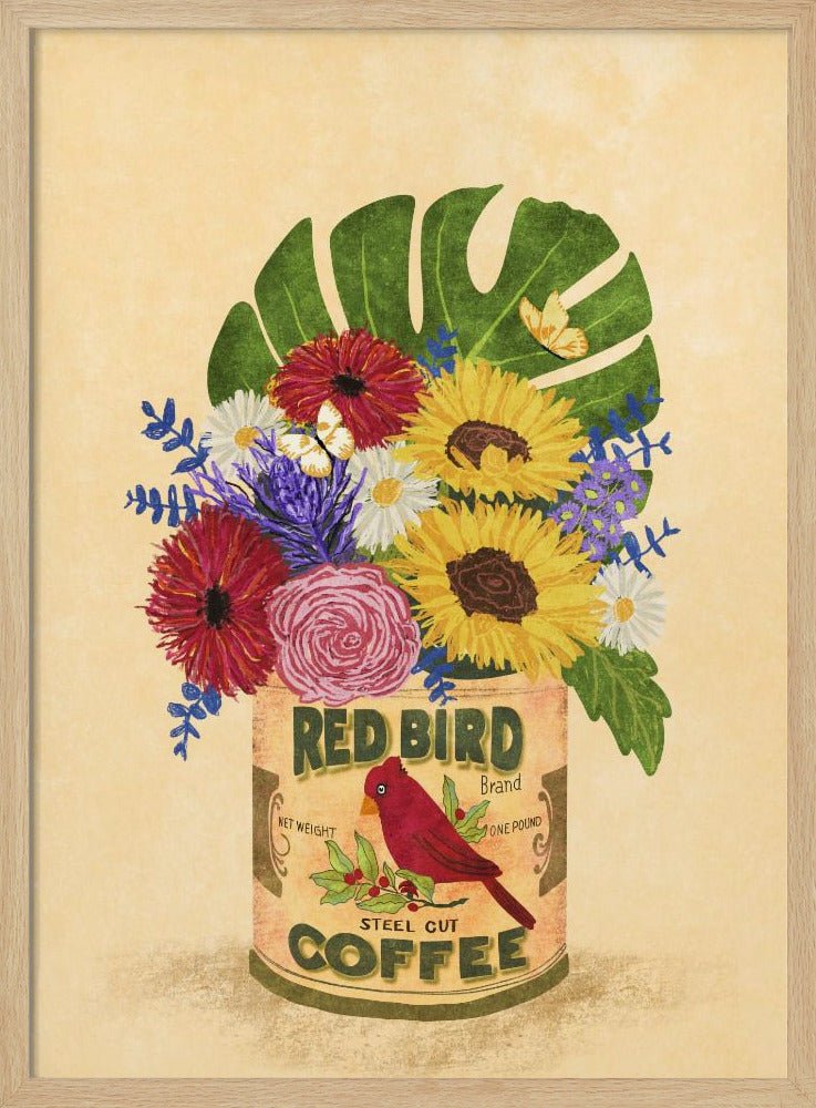 Flowers In a Vintage Coffee Can Poster - Corkframes.com