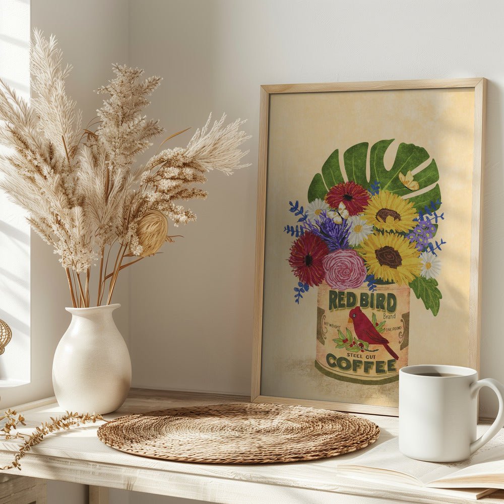 Flowers In a Vintage Coffee Can Poster - Corkframes.com