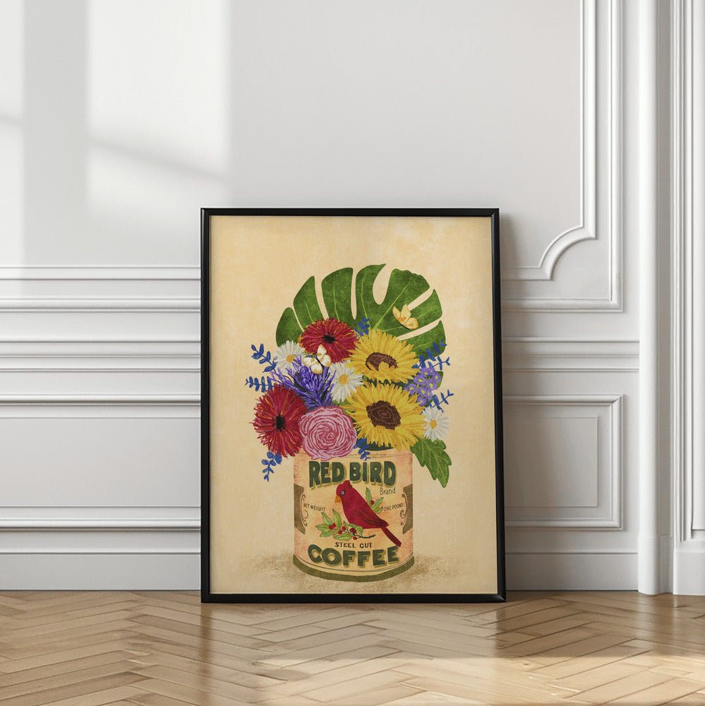 Flowers In a Vintage Coffee Can Poster - Corkframes.com