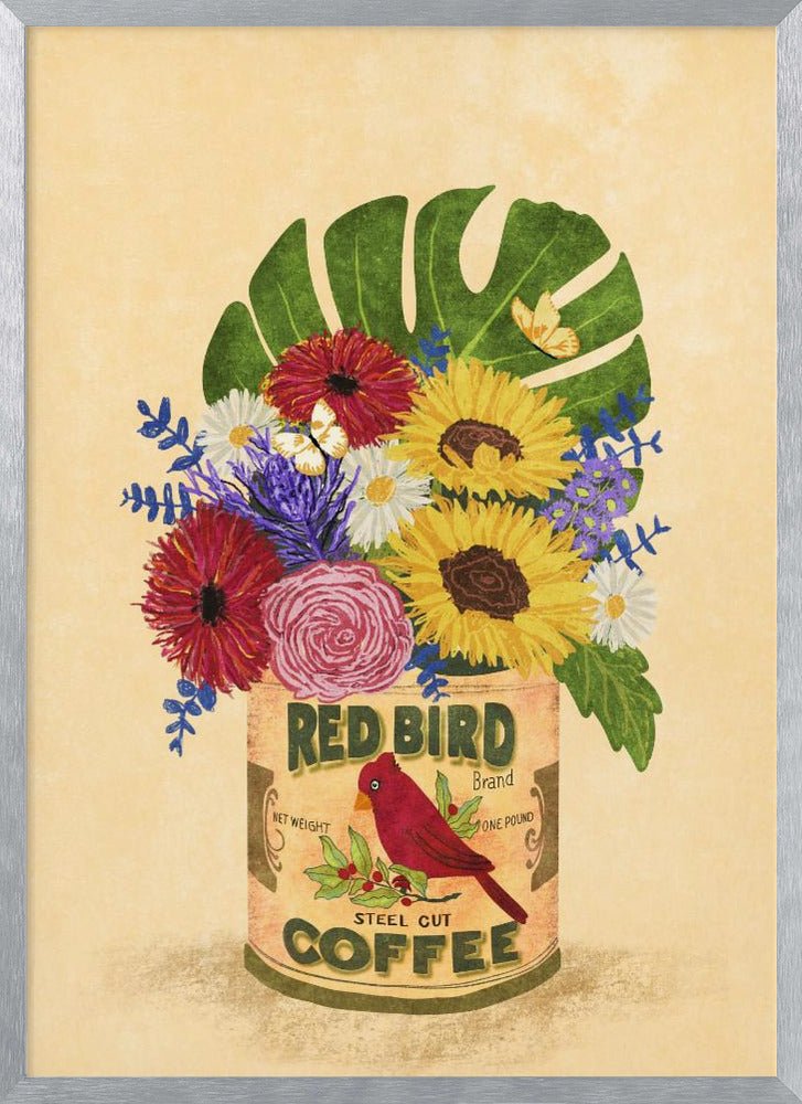 Flowers In a Vintage Coffee Can Poster - Corkframes.com