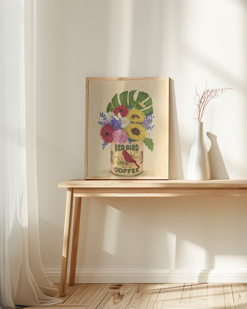 Flowers In a Vintage Coffee Can Poster - Corkframes.com
