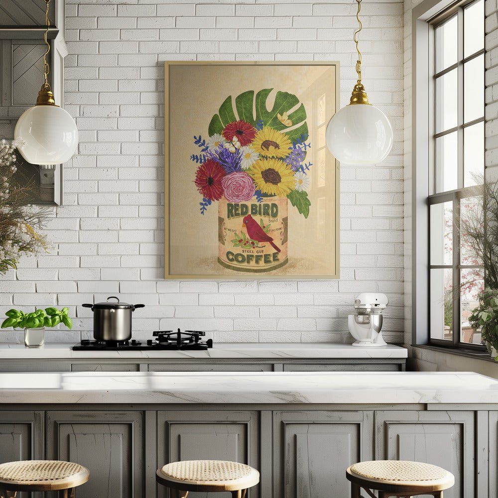 Flowers In a Vintage Coffee Can Poster - Corkframes.com