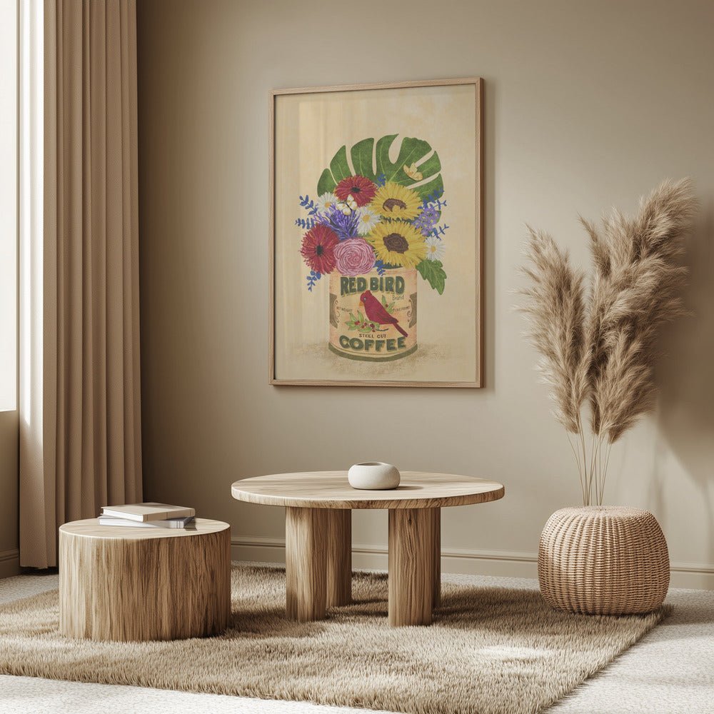 Flowers In a Vintage Coffee Can Poster - Corkframes.com