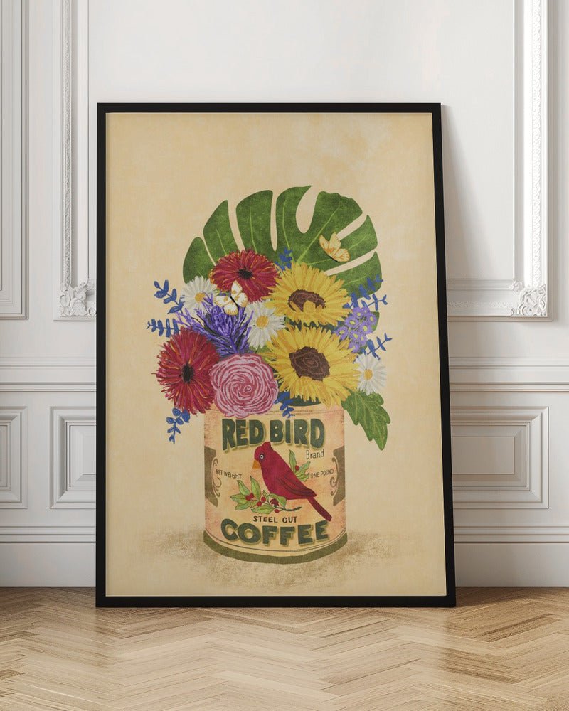Flowers In a Vintage Coffee Can Poster - Corkframes.com