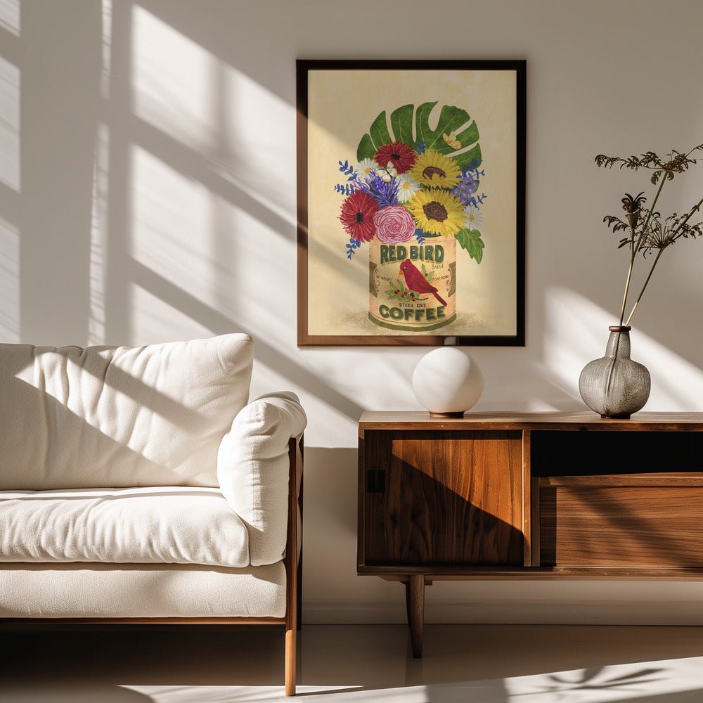 Flowers In a Vintage Coffee Can Poster - Corkframes.com