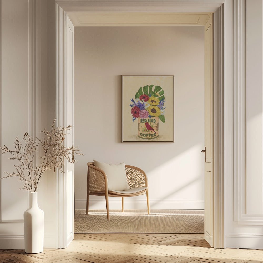 Flowers In a Vintage Coffee Can Poster - Corkframes.com