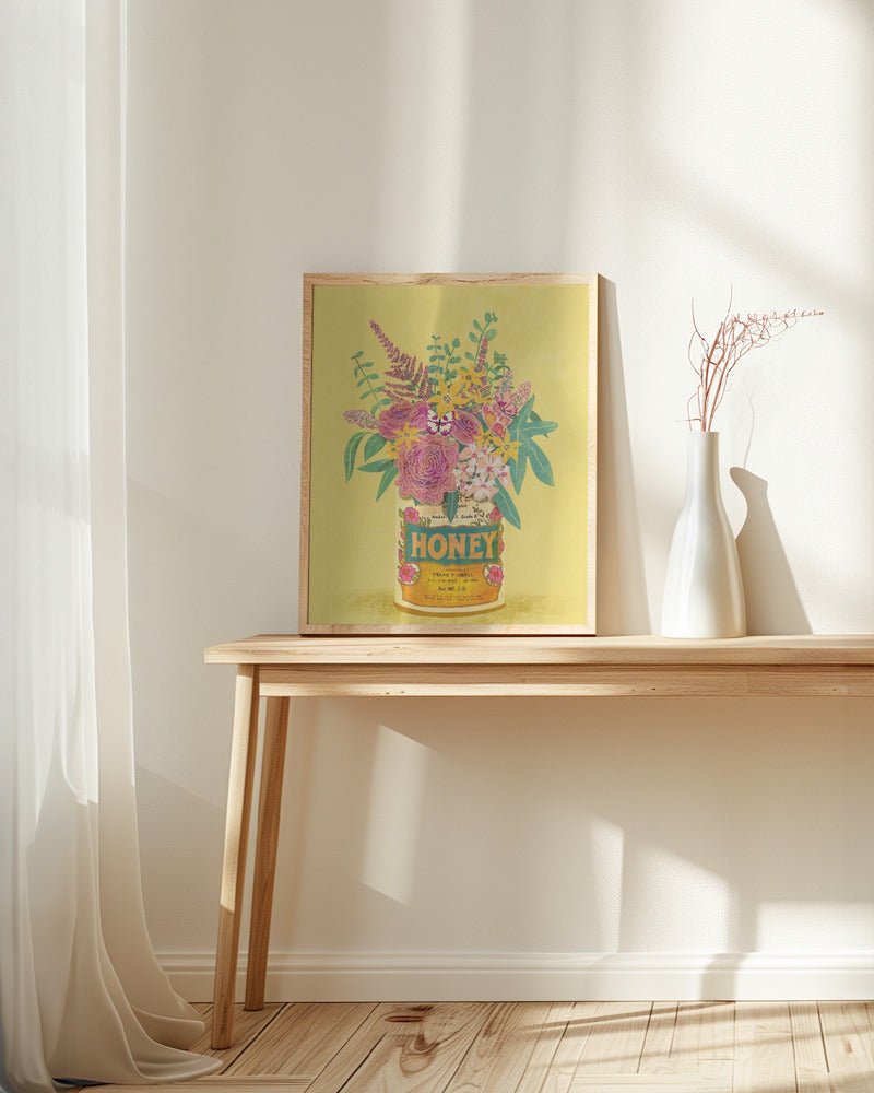 Flowers In a vintage Honey Can Poster - Corkframes.com