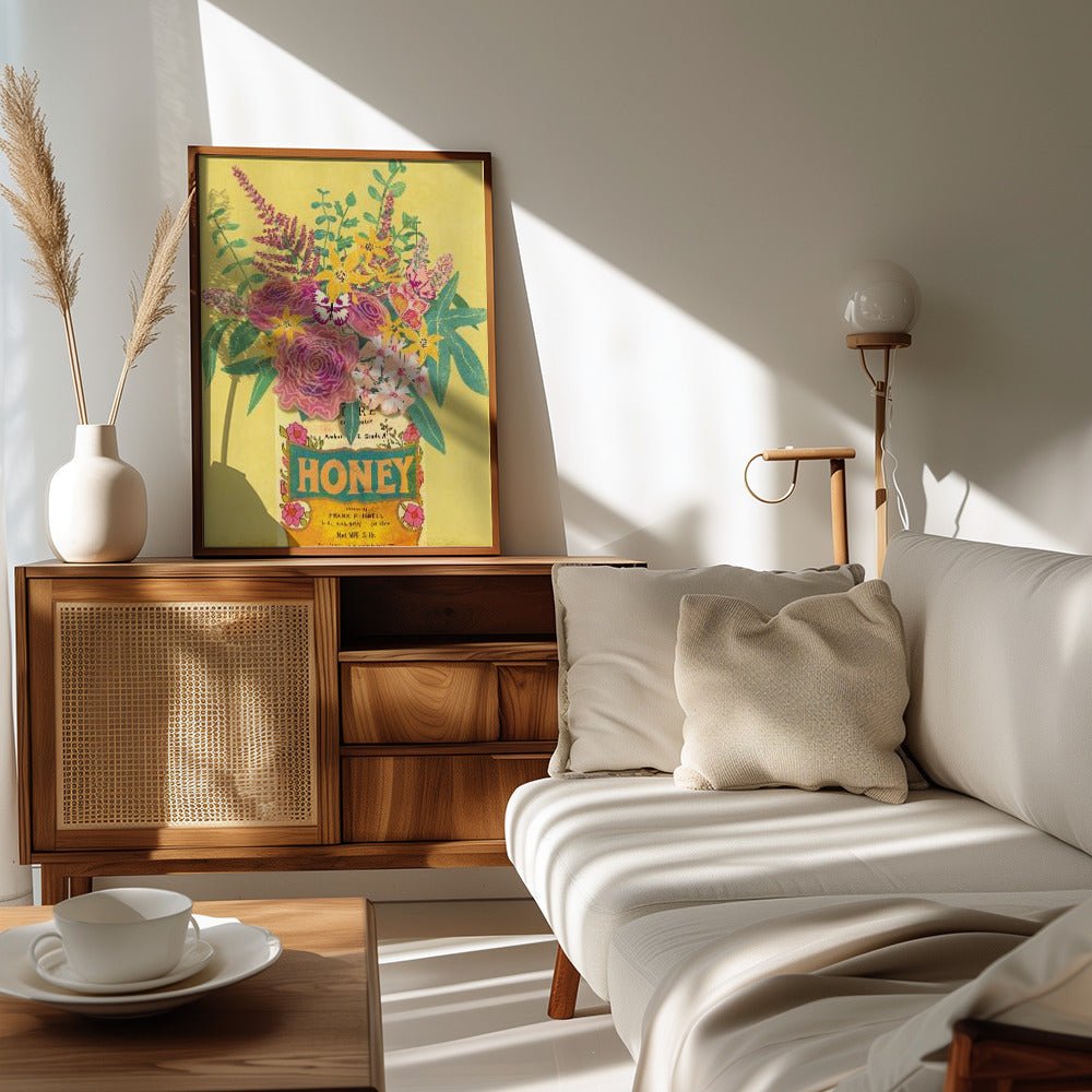 Flowers In a vintage Honey Can Poster - Corkframes.com