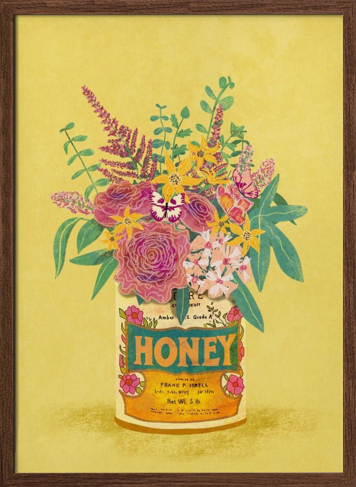 Flowers In a vintage Honey Can Poster - Corkframes.com