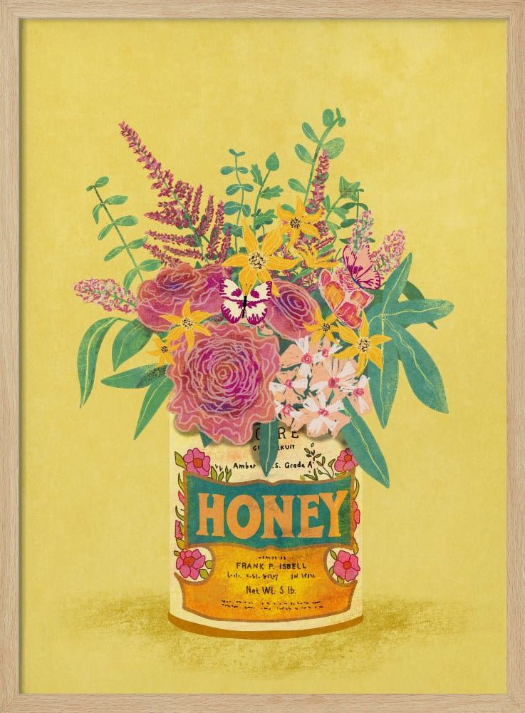 Flowers In a vintage Honey Can Poster - Corkframes.com