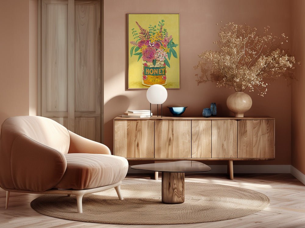 Flowers In a vintage Honey Can Poster - Corkframes.com