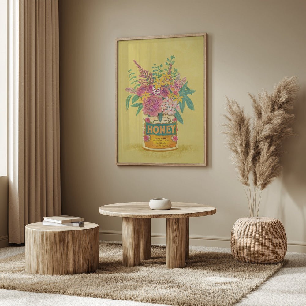 Flowers In a vintage Honey Can Poster - Corkframes.com