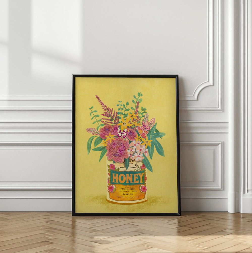 Flowers In a vintage Honey Can Poster - Corkframes.com