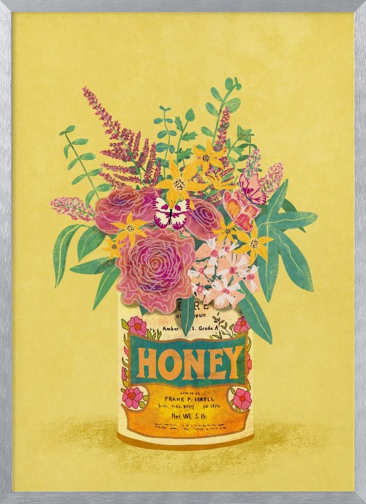 Flowers In a vintage Honey Can Poster - Corkframes.com