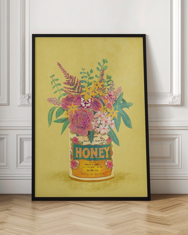 Flowers In a vintage Honey Can Poster - Corkframes.com