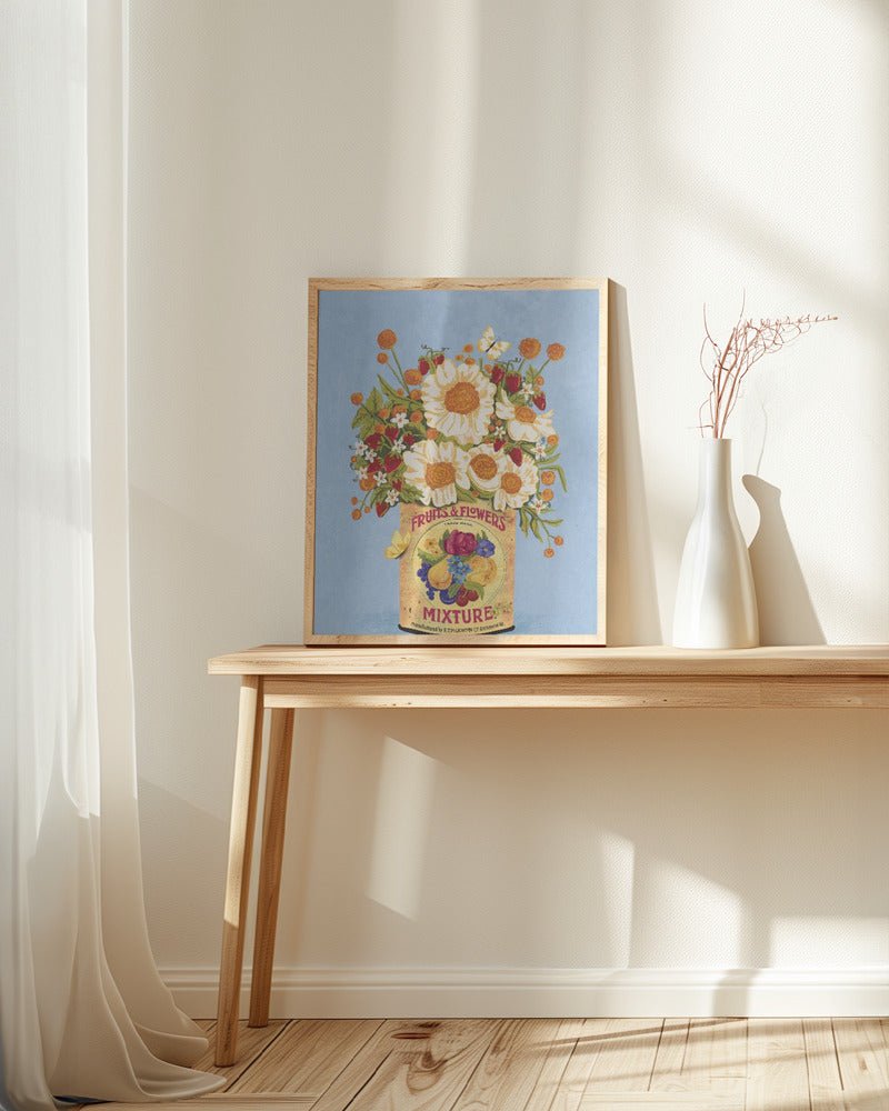 Flowers In a Vintage Tea Can Poster - Corkframes.com