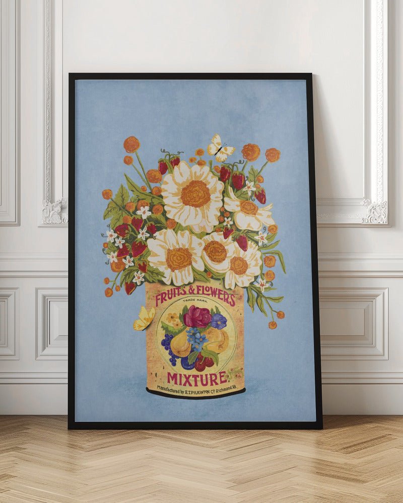 Flowers In a Vintage Tea Can Poster - Corkframes.com