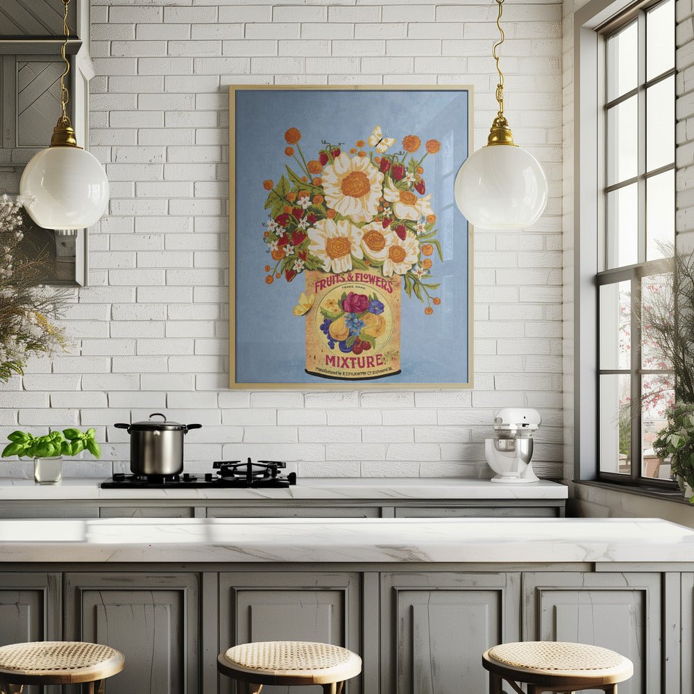 Flowers In a Vintage Tea Can Poster - Corkframes.com