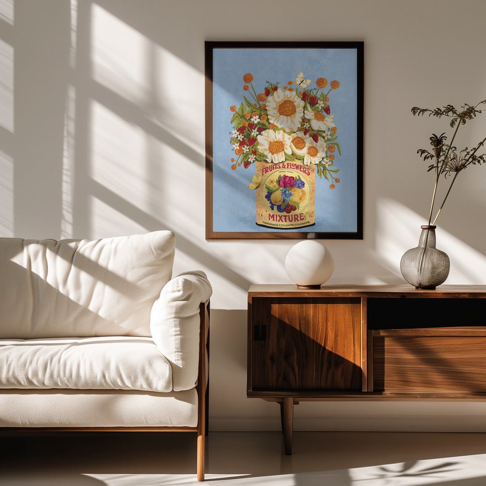 Flowers In a Vintage Tea Can Poster - Corkframes.com