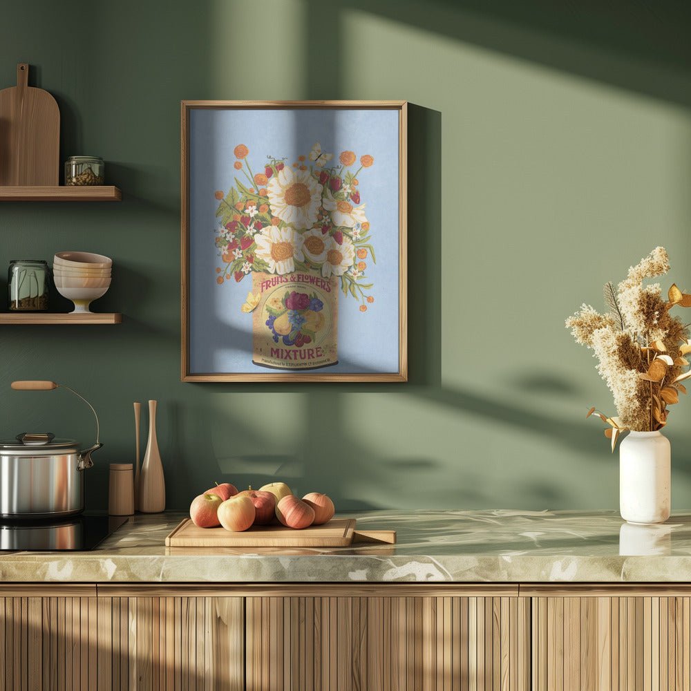 Flowers In a Vintage Tea Can Poster - Corkframes.com