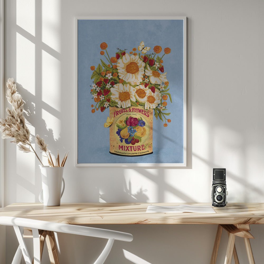 Flowers In a Vintage Tea Can Poster - Corkframes.com