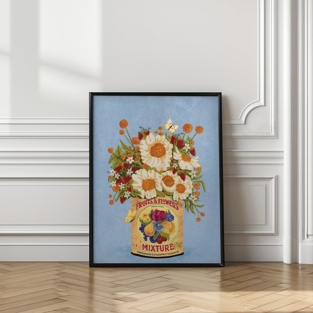 Flowers In a Vintage Tea Can Poster - Corkframes.com