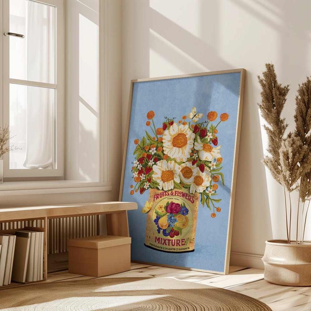 Flowers In a Vintage Tea Can Poster - Corkframes.com