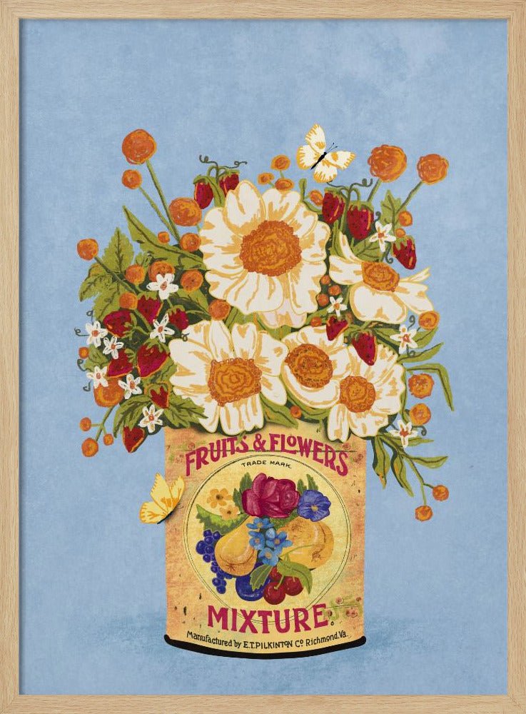Flowers In a Vintage Tea Can Poster - Corkframes.com