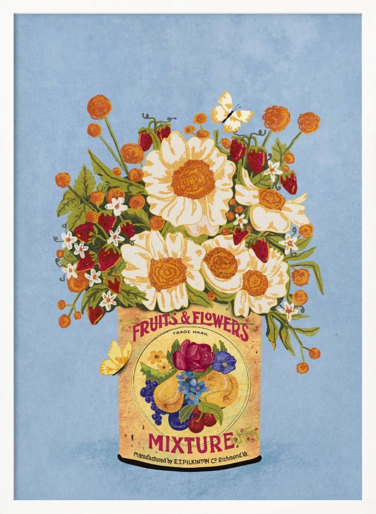 Flowers In a Vintage Tea Can Poster - Corkframes.com
