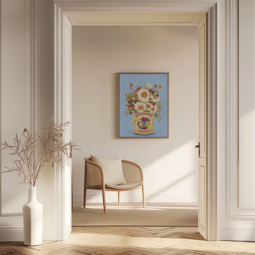 Flowers In a Vintage Tea Can Poster - Corkframes.com