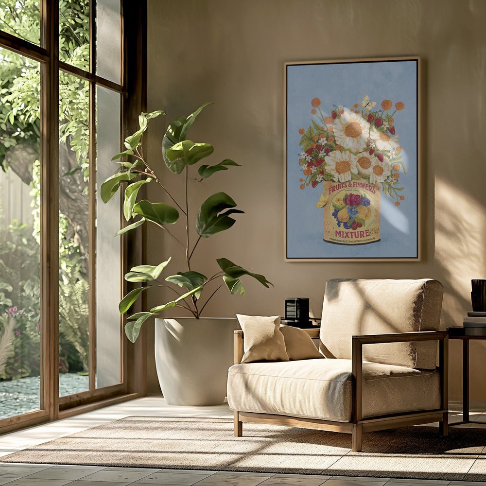 Flowers In a Vintage Tea Can Poster - Corkframes.com