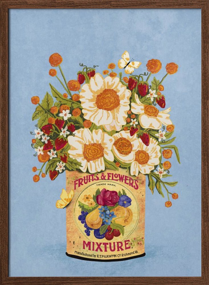 Flowers In a Vintage Tea Can Poster - Corkframes.com