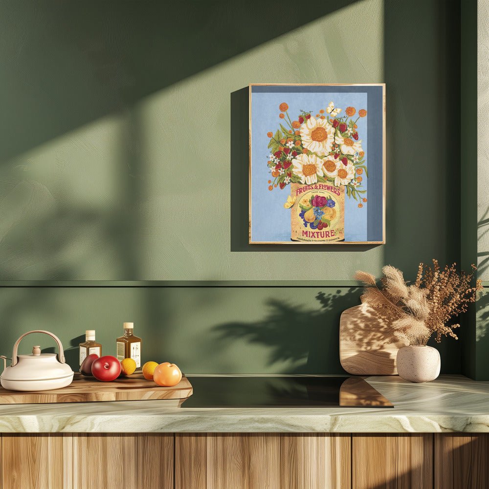 Flowers In a Vintage Tea Can Poster - Corkframes.com