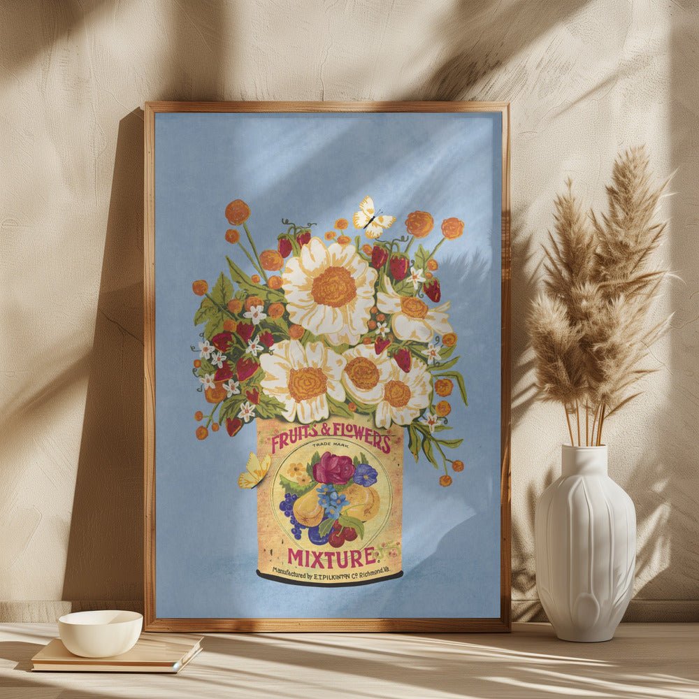 Flowers In a Vintage Tea Can Poster - Corkframes.com