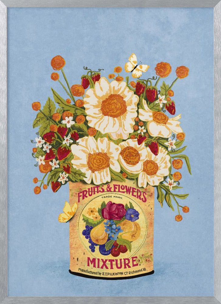 Flowers In a Vintage Tea Can Poster - Corkframes.com