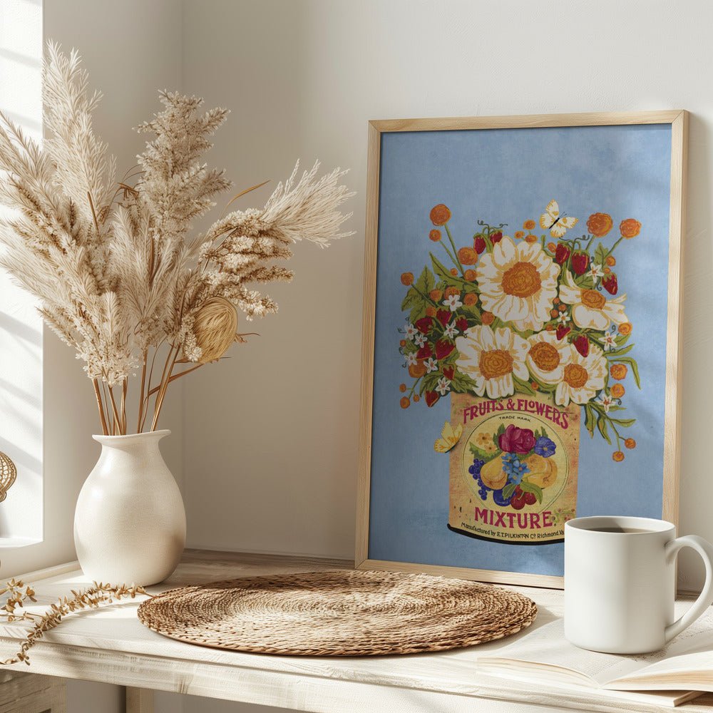 Flowers In a Vintage Tea Can Poster - Corkframes.com