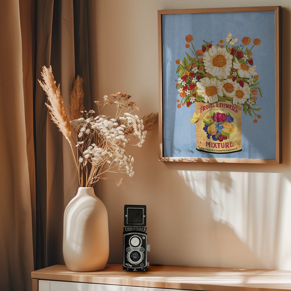 Flowers In a Vintage Tea Can Poster - Corkframes.com