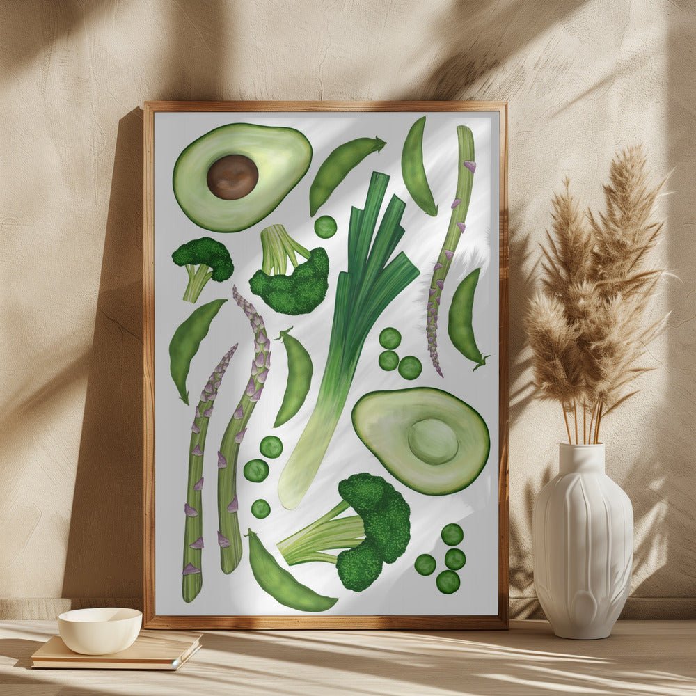 Green Vegetables Poster - Corkframes.com