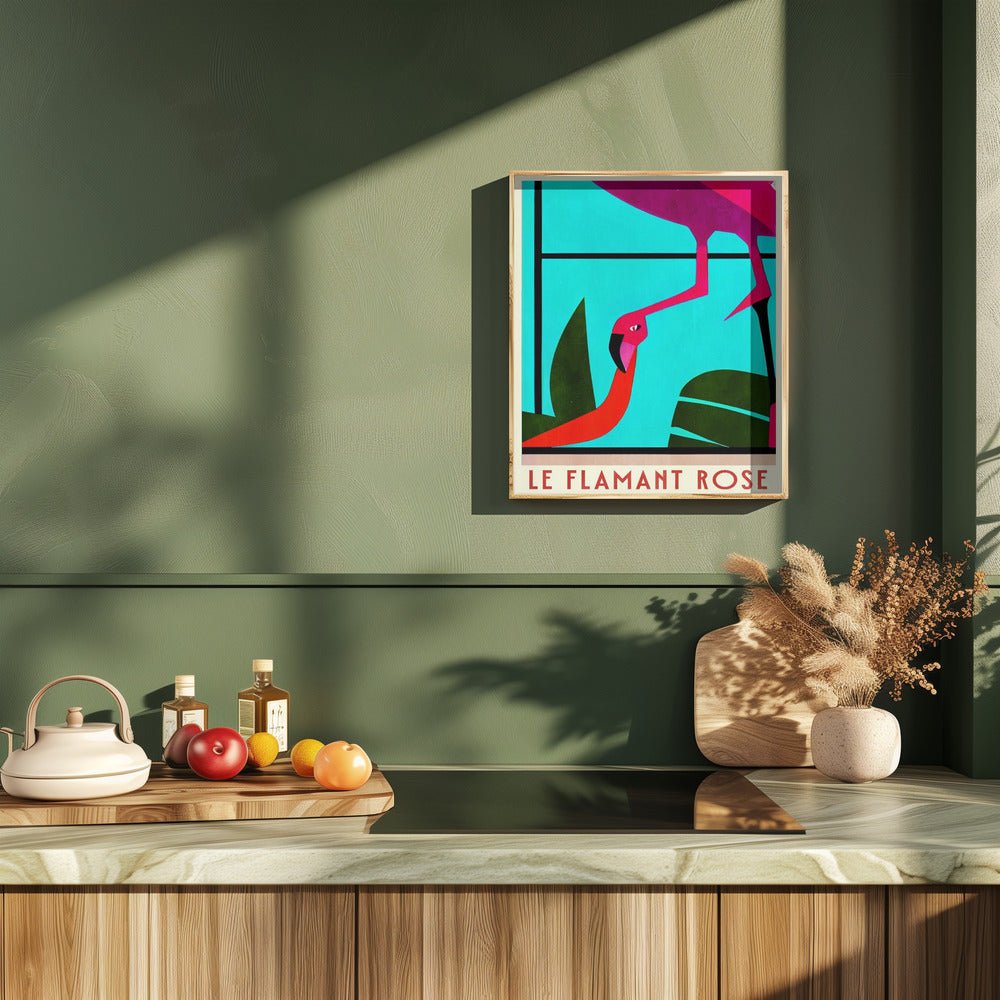Le Flamant Rosé Poster - Corkframes.com
