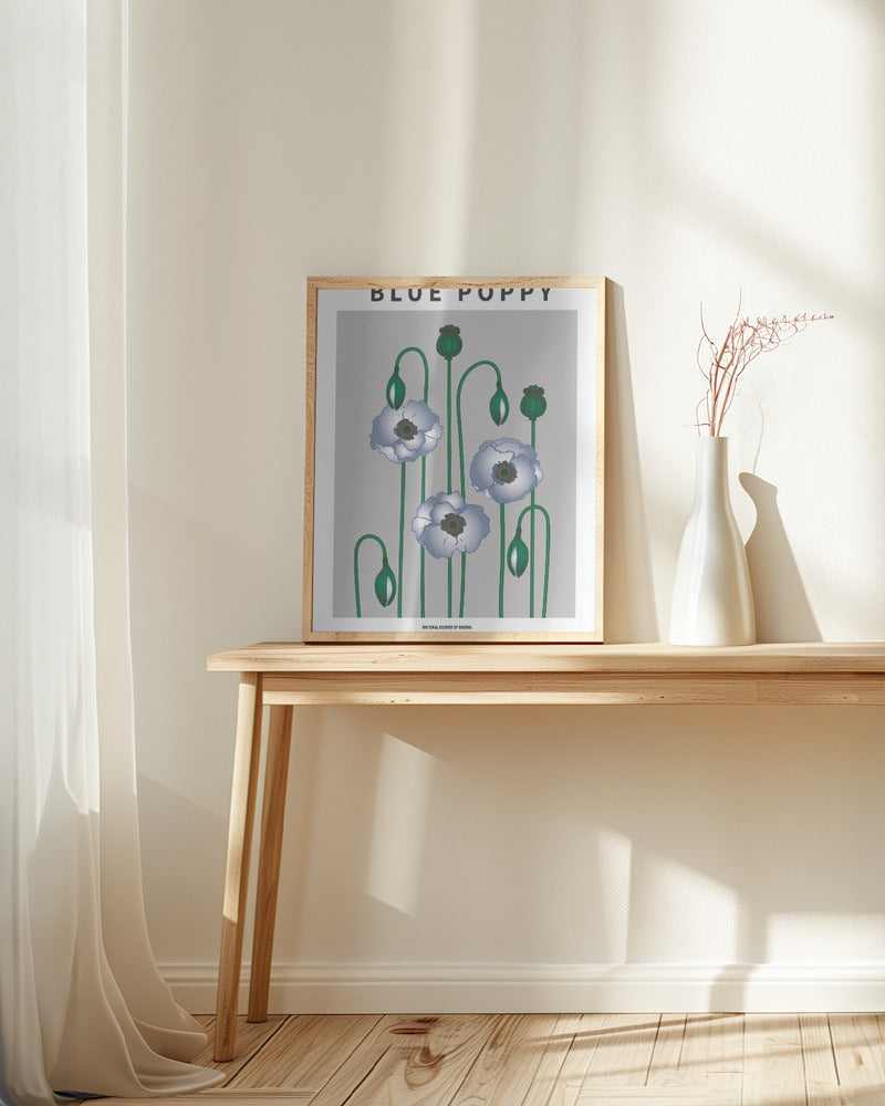 Blue Poppy - National flower of Bhutan Poster