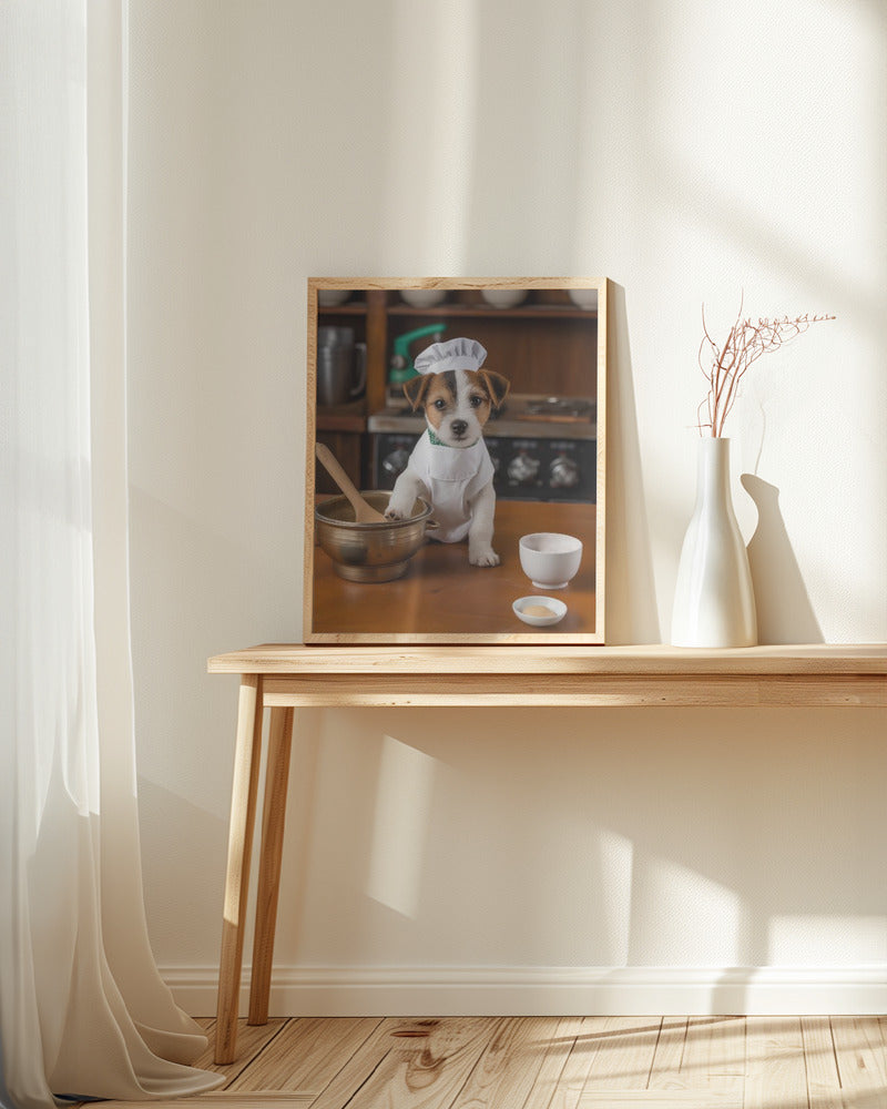 Jack Russell Puppy Chef Poster