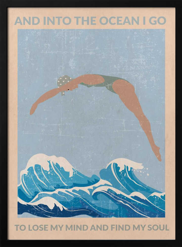 Into the Ocean I Go (grey) Poster