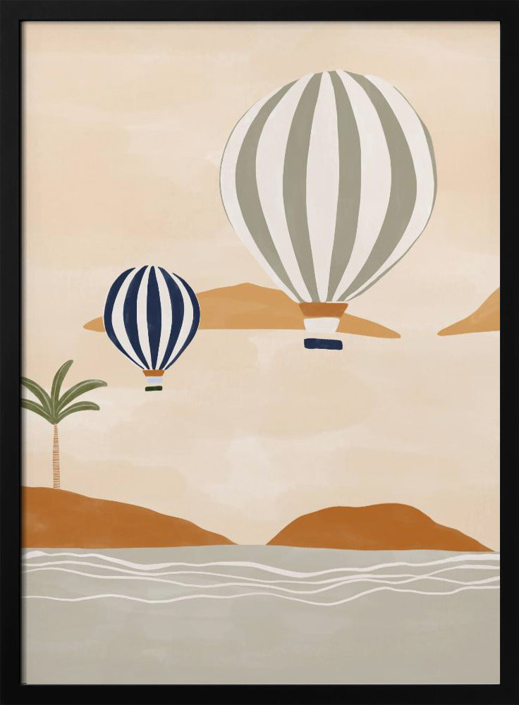 Airballoons In Dessert Poster
