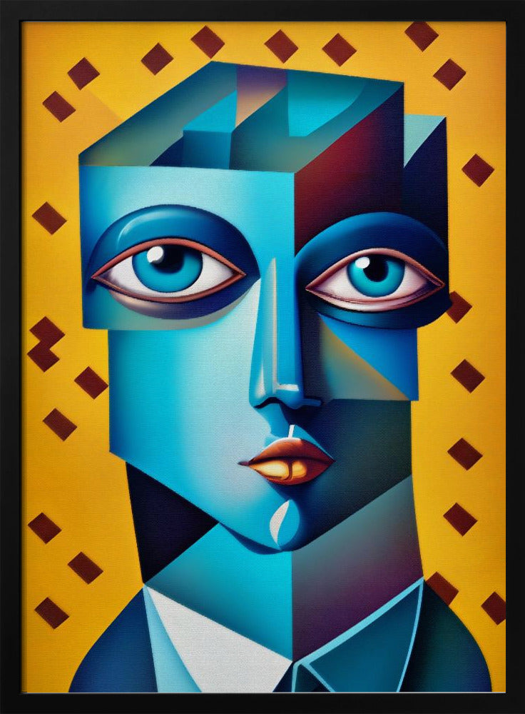 Cubist Abstract Face Poster